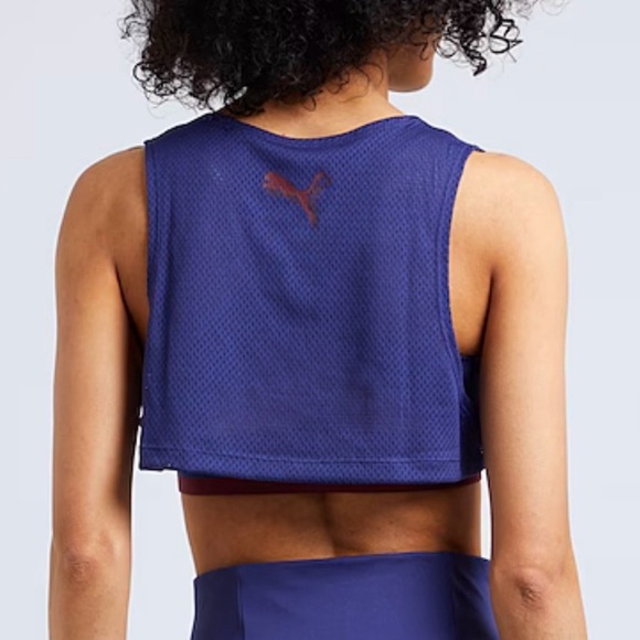 Puma - June Ambrose Dora Bra Patriot Blue with Burgundy Accent Trim Larg… - Picture 2 of 15